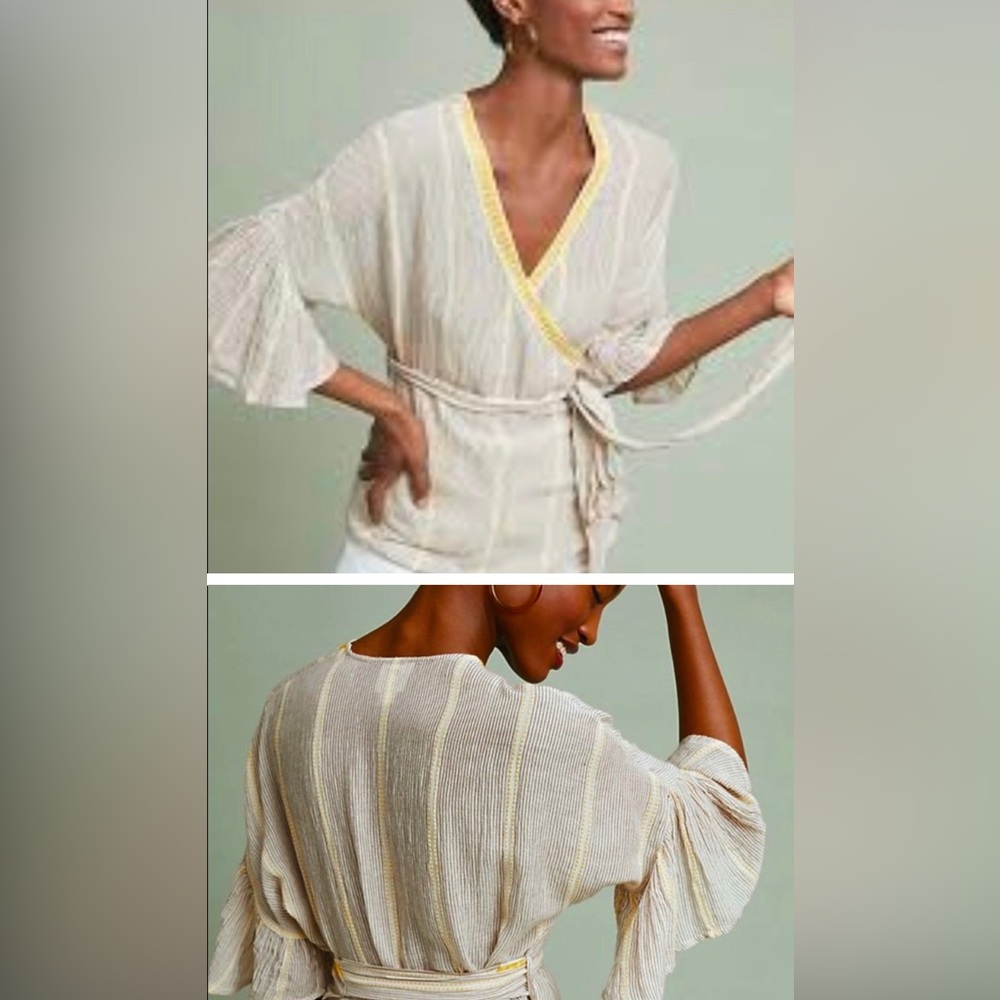 Maeve Visby wrap top from Anthropologie size L